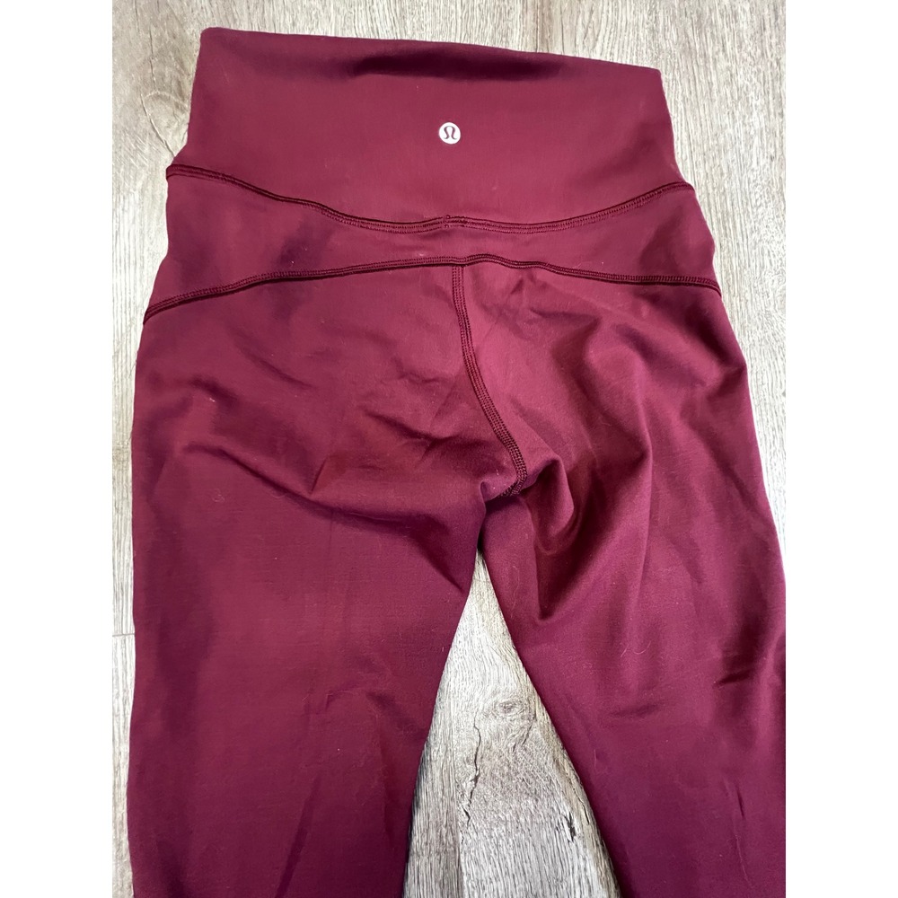 Lululemon Tight Stuff Tight II 24 Burgundy High Rise Compression Leggings Size 6